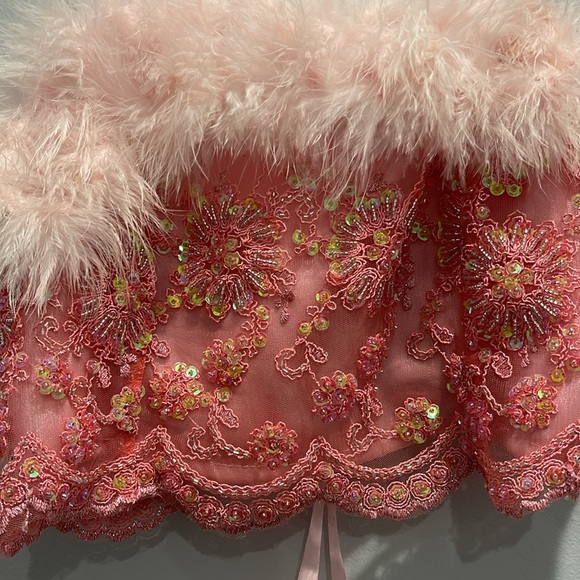 Dyspnea custom one off rare sequin and beaded crop top with puff puffs corset - Picture 2 of 11